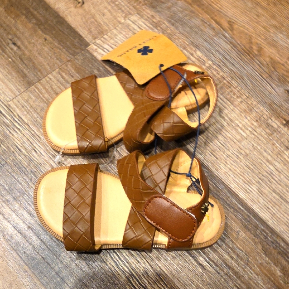 Brown Woven Strap Toddler Sandals